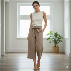 Joie Wide-Leg Pants Women's 10 Tan Cropped Gaucho